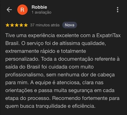 Avaliação Robbie